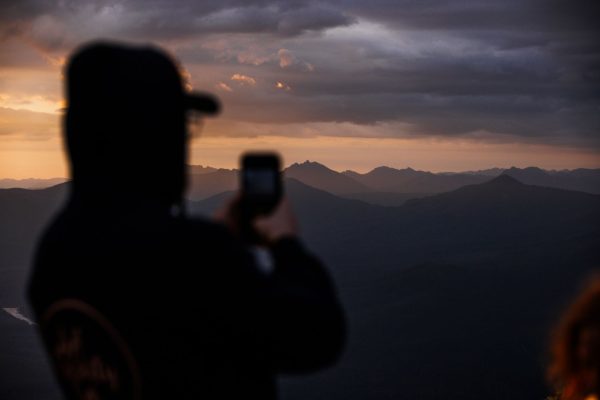 Evening views at the summit at maydena bike park